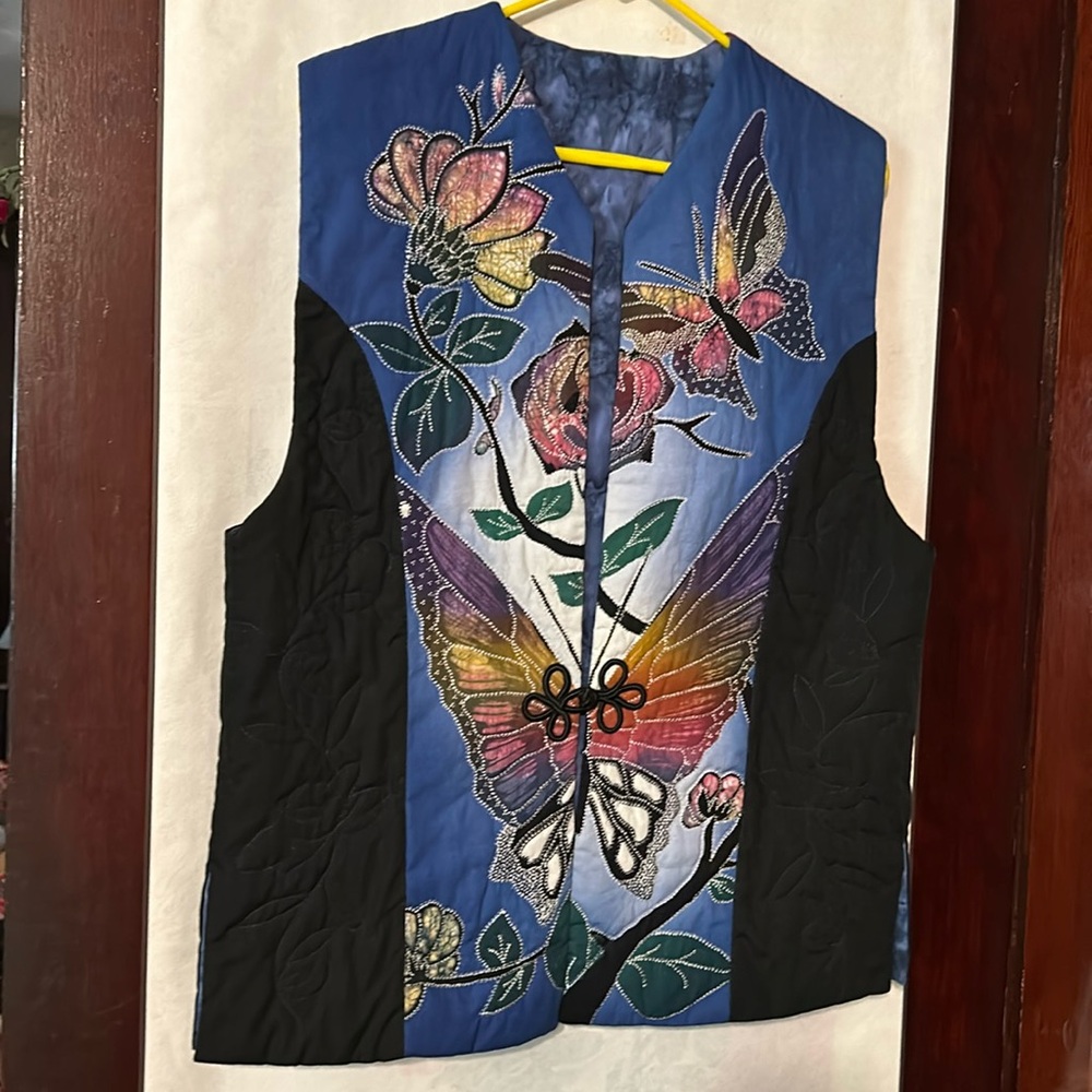 Homemade hand quilted ladies large vest by June E Klassen